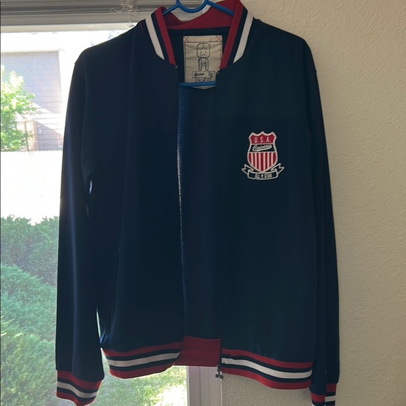 Converse Navy Zip-Up Jacket with Red and White Accents USA - Picture 1 of 5